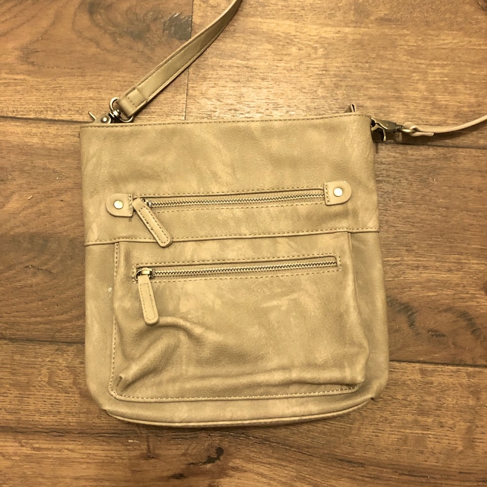 Taupe crossbody purse